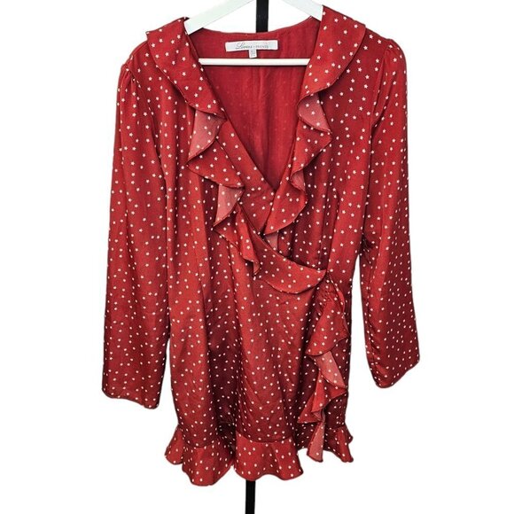 Revolve Lovers + Friends Womens Spike Romper Star Print Red Size Large - Picture 2 of 12